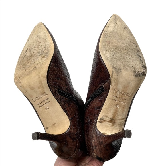 L’Agence | Aimée Bootie in Brown Snake 38 - Picture 3 of 11